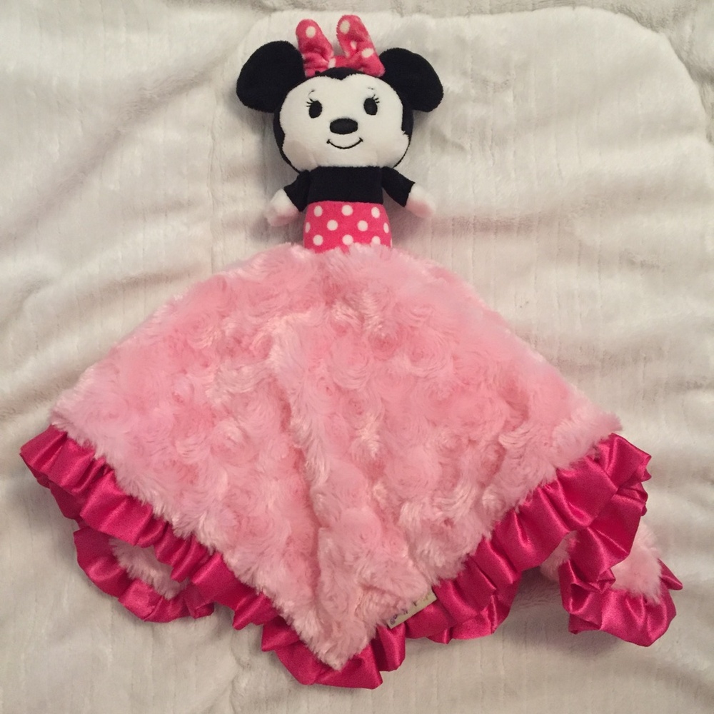 Minnie Mouse Itty Bittys Hallmark Disney Pink Plush Baby Security Blanket Lovey